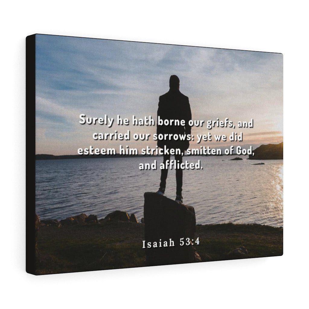 Scripture Walls Smitten Of God Isaiah 53:4 Bible Verse Canvas Christian Wall Art Ready to Hang Unframed-Express Your Love Gifts