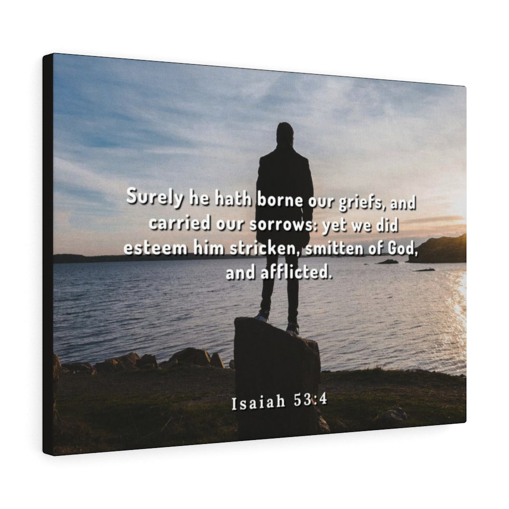 Scripture Walls Smitten Of God Isaiah 53:4 Bible Verse Canvas Christian Wall Art Ready to Hang Unframed-Express Your Love Gifts