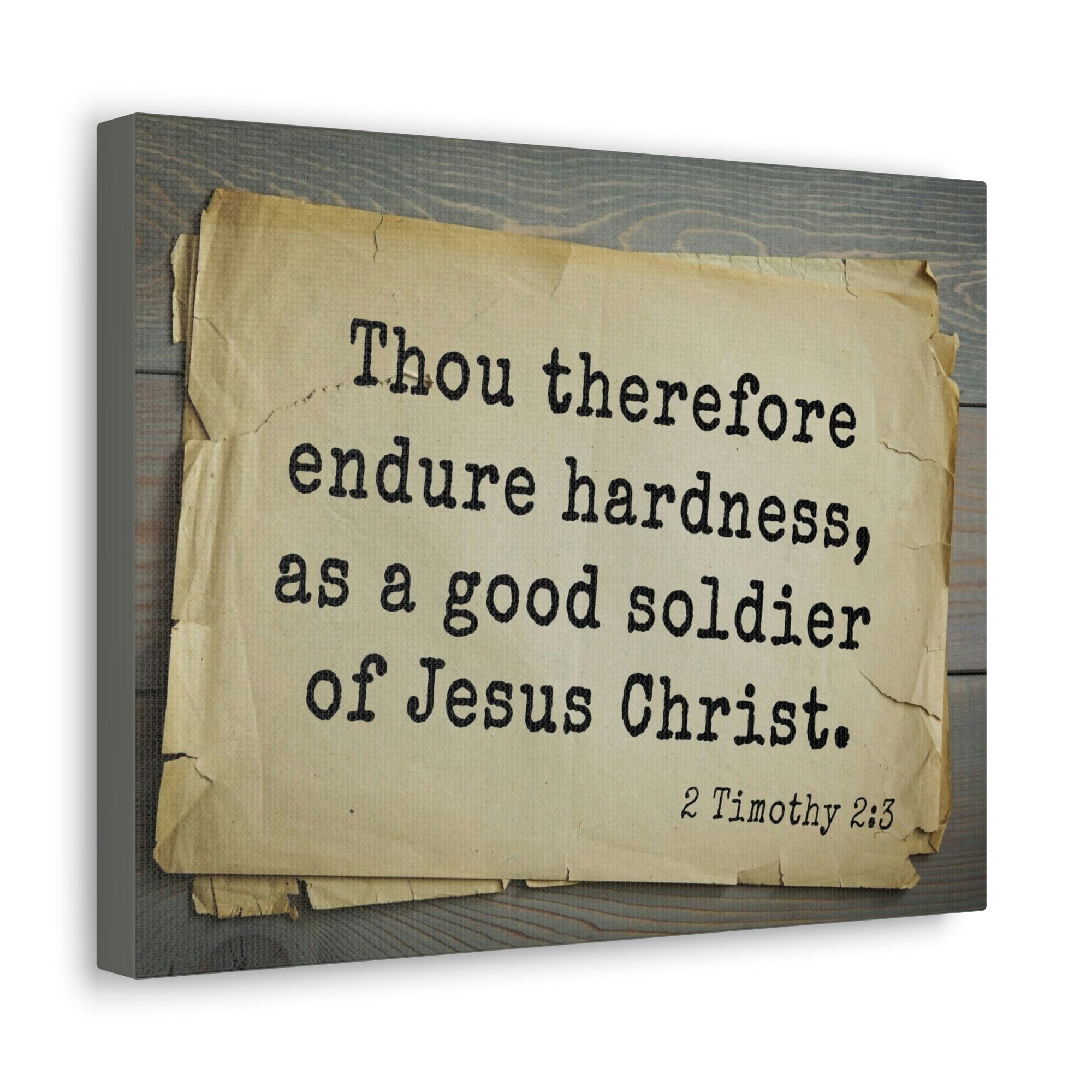 Scripture Walls Soldier Of Jesus Christ 2 Timothy 2:3 Bible Verse Canvas Christian Wall Art Bible Verse Print Ready To Hang Unframed-Express Your Love Gifts