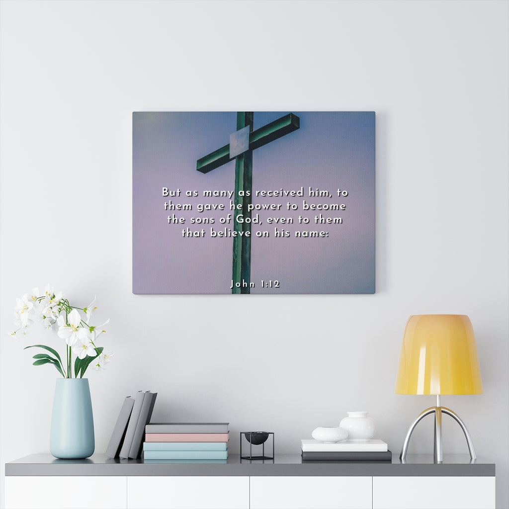 Scripture Walls Sons Of God John 1:12 Bible Verse Canvas Christian Wall Art Ready to Hang Unframed-Express Your Love Gifts