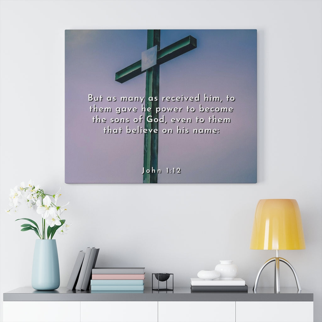 Scripture Walls Sons Of God John 1:12 Bible Verse Canvas Christian Wall Art Ready to Hang Unframed-Express Your Love Gifts