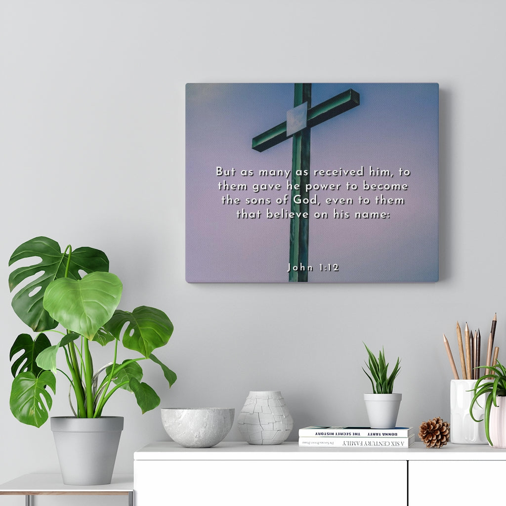 Scripture Walls Sons Of God John 1:12 Bible Verse Canvas Christian Wall Art Ready to Hang Unframed-Express Your Love Gifts