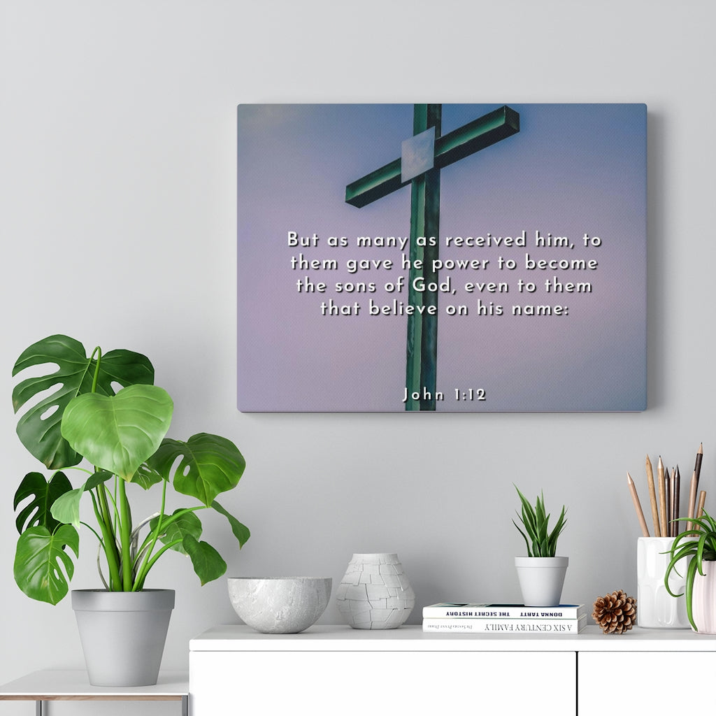 Scripture Walls Sons Of God John 1:12 Bible Verse Canvas Christian Wall Art Ready to Hang Unframed-Express Your Love Gifts