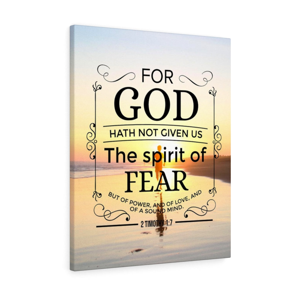 Scripture Walls Spirit of Fear 2 Timothy 1:7 KJV Scripture Bible Verse Canvas Christian Wall Art Ready to Hang Unframed-Express Your Love Gifts