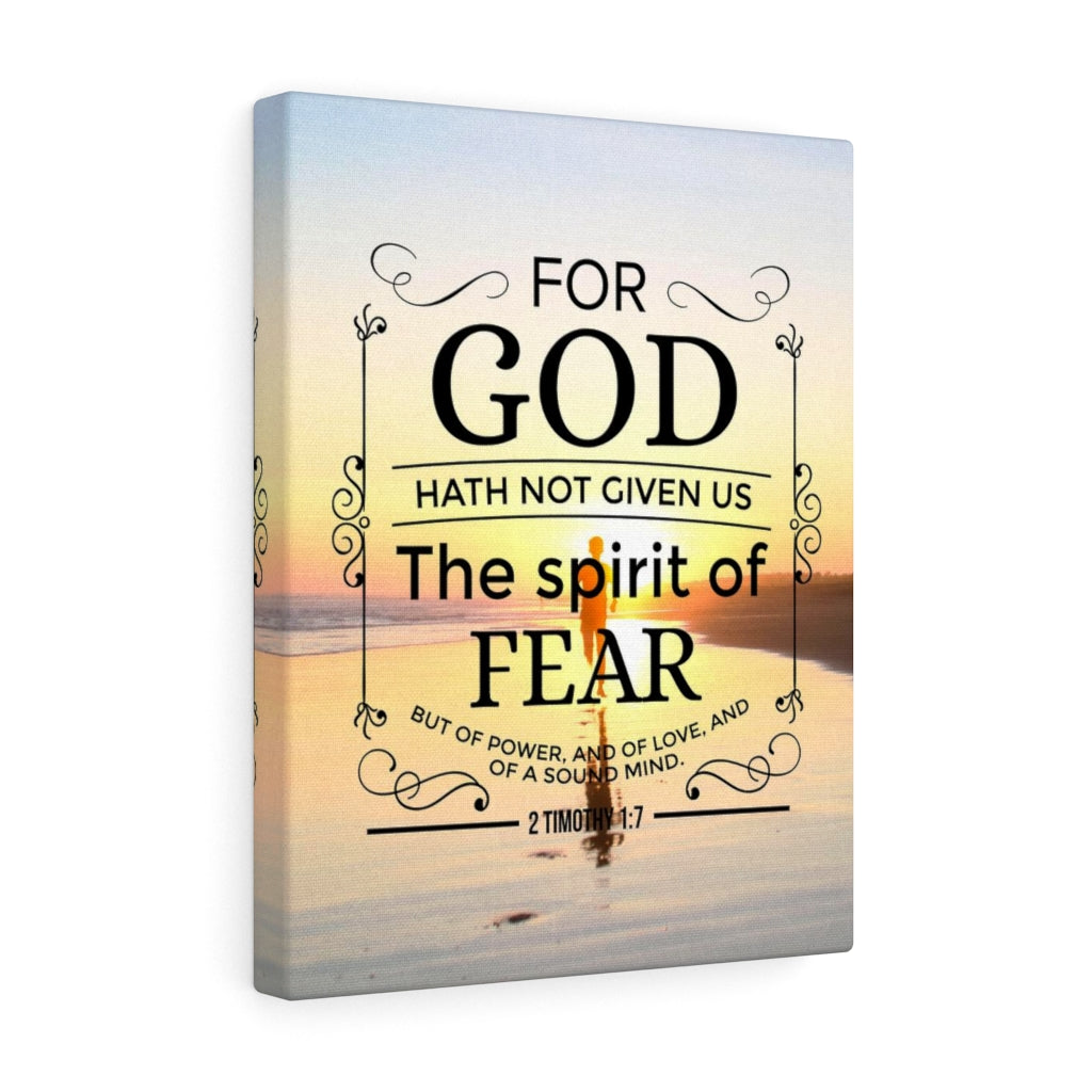 Scripture Walls Spirit of Fear 2 Timothy 1:7 KJV Scripture Bible Verse Canvas Christian Wall Art Ready to Hang Unframed-Express Your Love Gifts