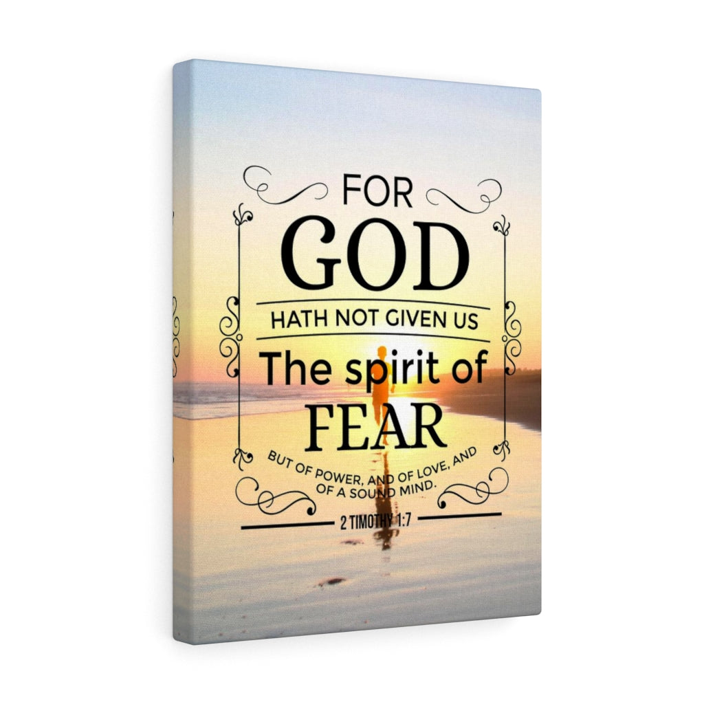 Scripture Walls Spirit of Fear 2 Timothy 1:7 KJV Scripture Bible Verse Canvas Christian Wall Art Ready to Hang Unframed-Express Your Love Gifts