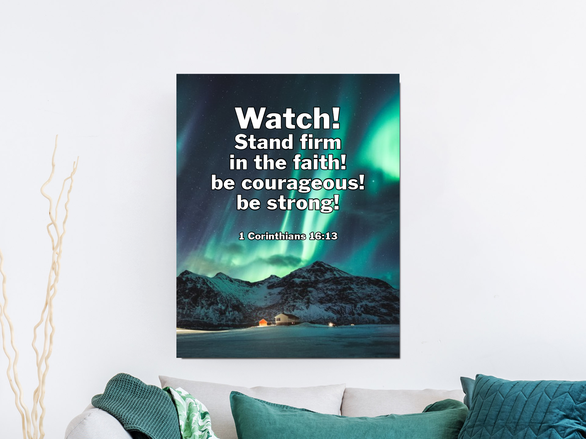 Scripture Walls Stand Firm 1 Corinthians 16:13 Bible Verse Canvas Christian Wall Art Ready to Hang Unframed-Express Your Love Gifts