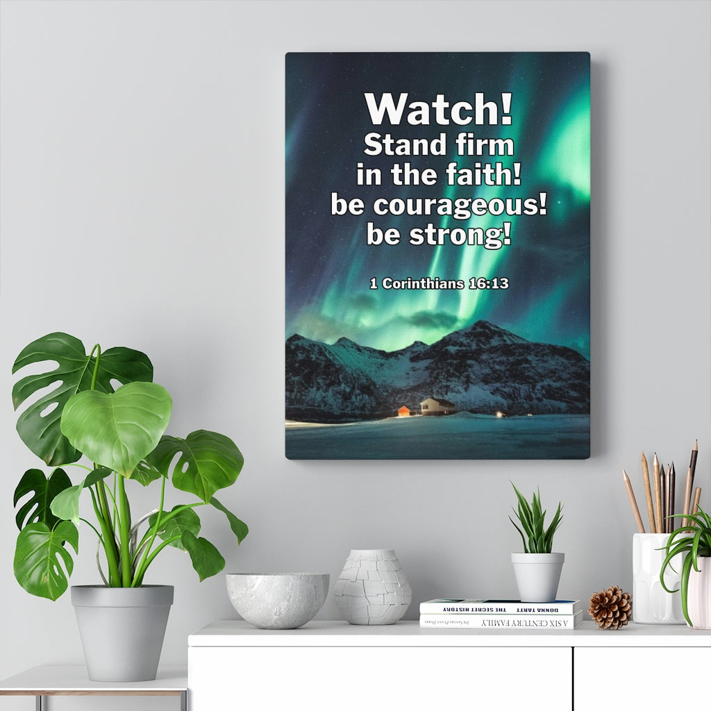 Scripture Walls Stand Firm 1 Corinthians 16:13 Bible Verse Canvas Christian Wall Art Ready to Hang Unframed-Express Your Love Gifts