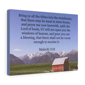 Scripture Walls Storehouse Malachi 3:10 Bible Verse Canvas Christian Wall Art Ready to Hang Unframed-Express Your Love Gifts