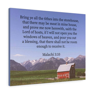 Scripture Walls Storehouse Malachi 3:10 Bible Verse Canvas Christian Wall Art Ready to Hang Unframed-Express Your Love Gifts