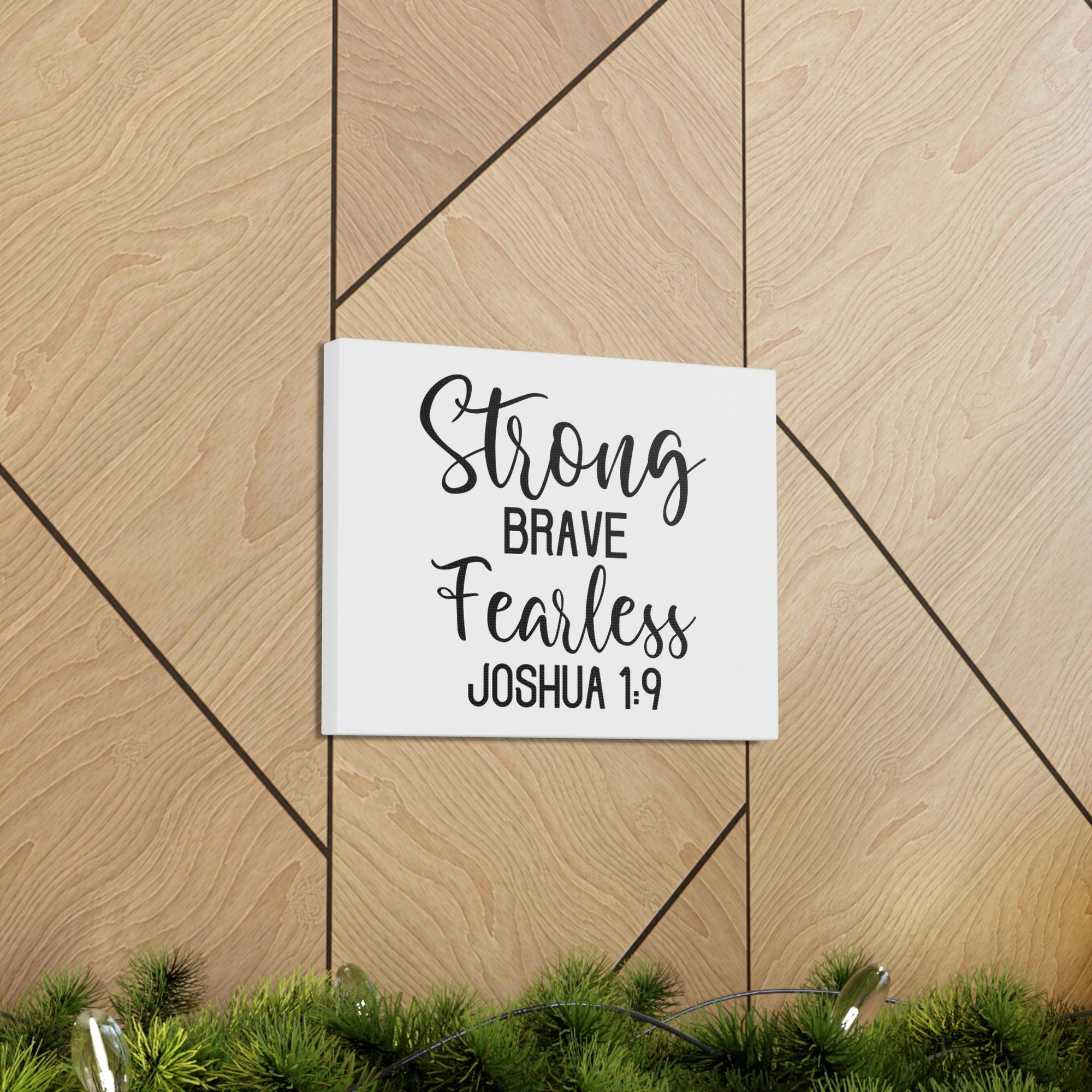 Scripture Walls Strong Brave Fearless Joshua 1:9 Bible Verse Canvas Christian Wall Art Ready to Hang Unframed-Express Your Love Gifts