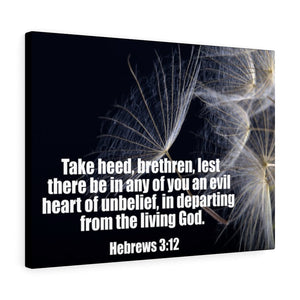 Scripture Walls Take Heed Hebrews 3:12 Bible Verse Canvas Christian Wall Art Ready to Hang Unframed-Express Your Love Gifts