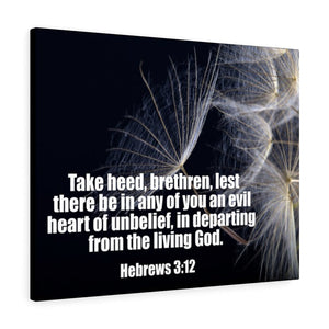 Scripture Walls Take Heed Hebrews 3:12 Bible Verse Canvas Christian Wall Art Ready to Hang Unframed-Express Your Love Gifts