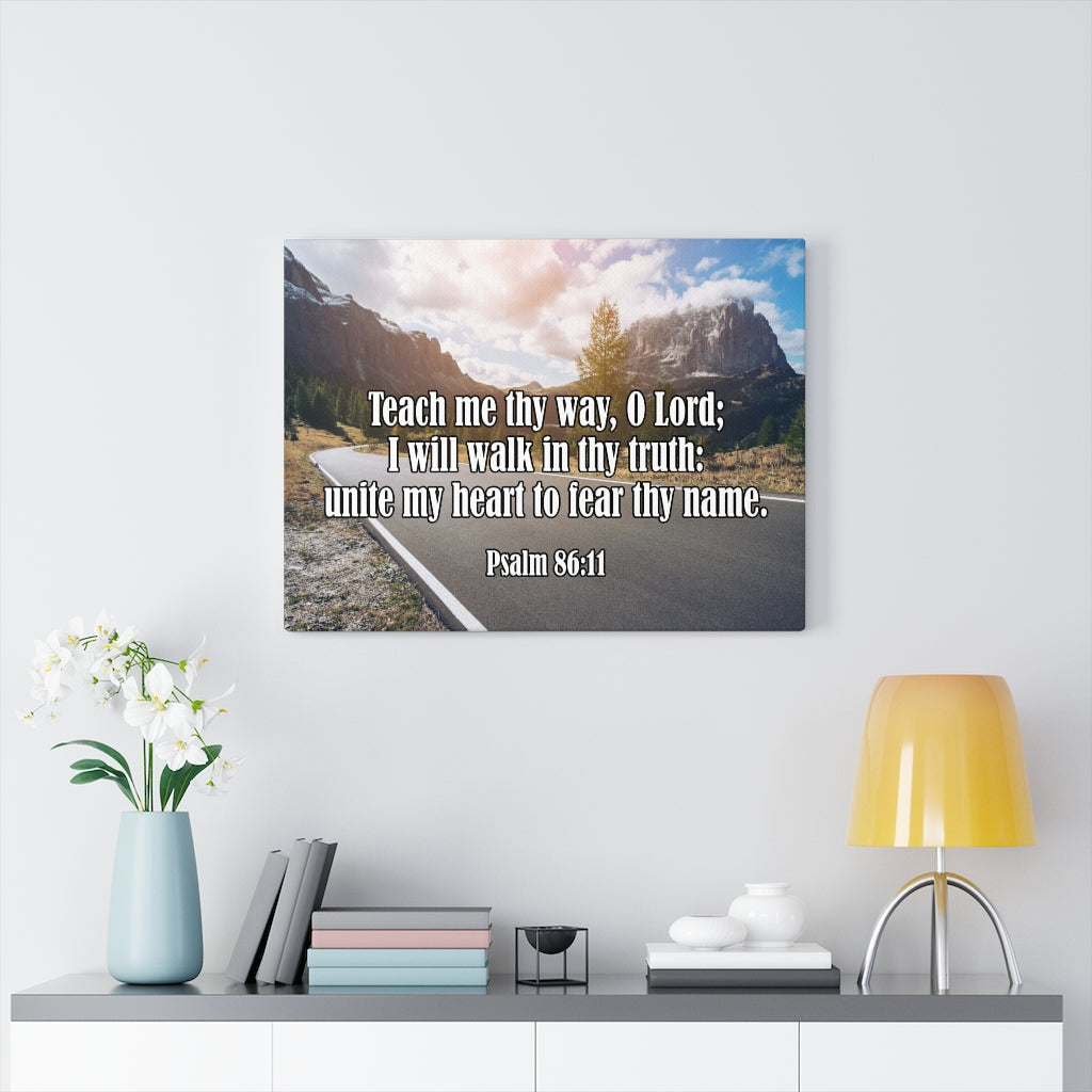 Scripture Walls Teach Me Thy Way Psalm 86:11 Bible Verse Canvas Christian Wall Art Ready to Hang Unframed-Express Your Love Gifts
