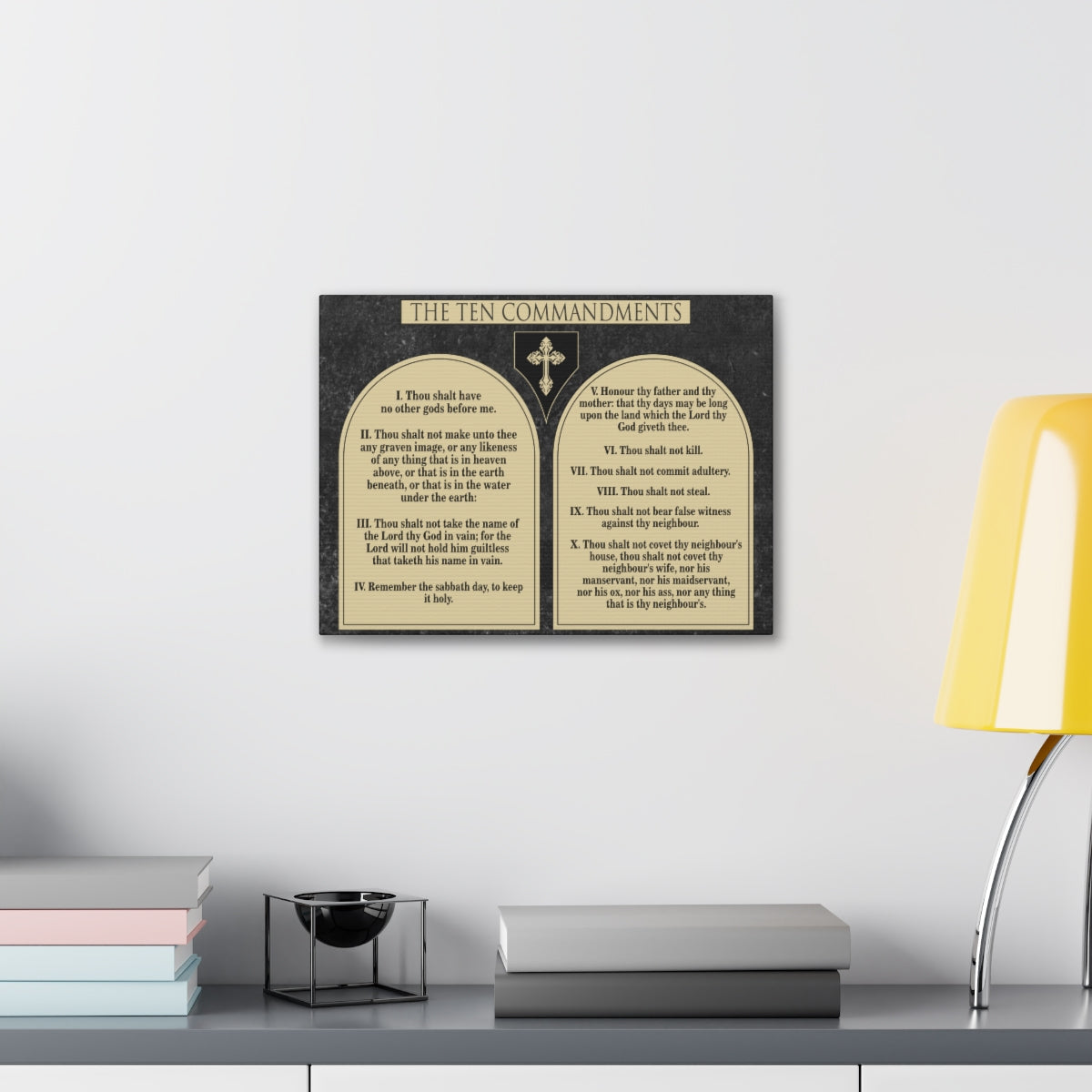 Scripture Walls Ten Commandments Tablets Canvas Christian Wall Art Print Ready to Hang Unframed-Express Your Love Gifts