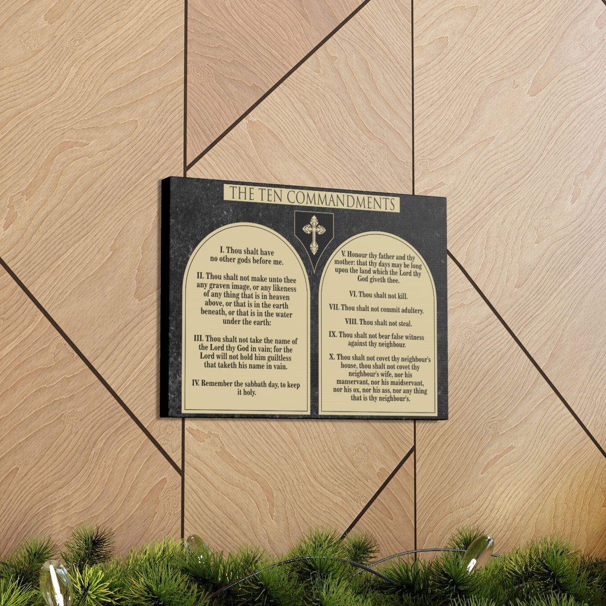 Scripture Walls Ten Commandments Tablets Canvas Christian Wall Art Print Ready to Hang Unframed-Express Your Love Gifts
