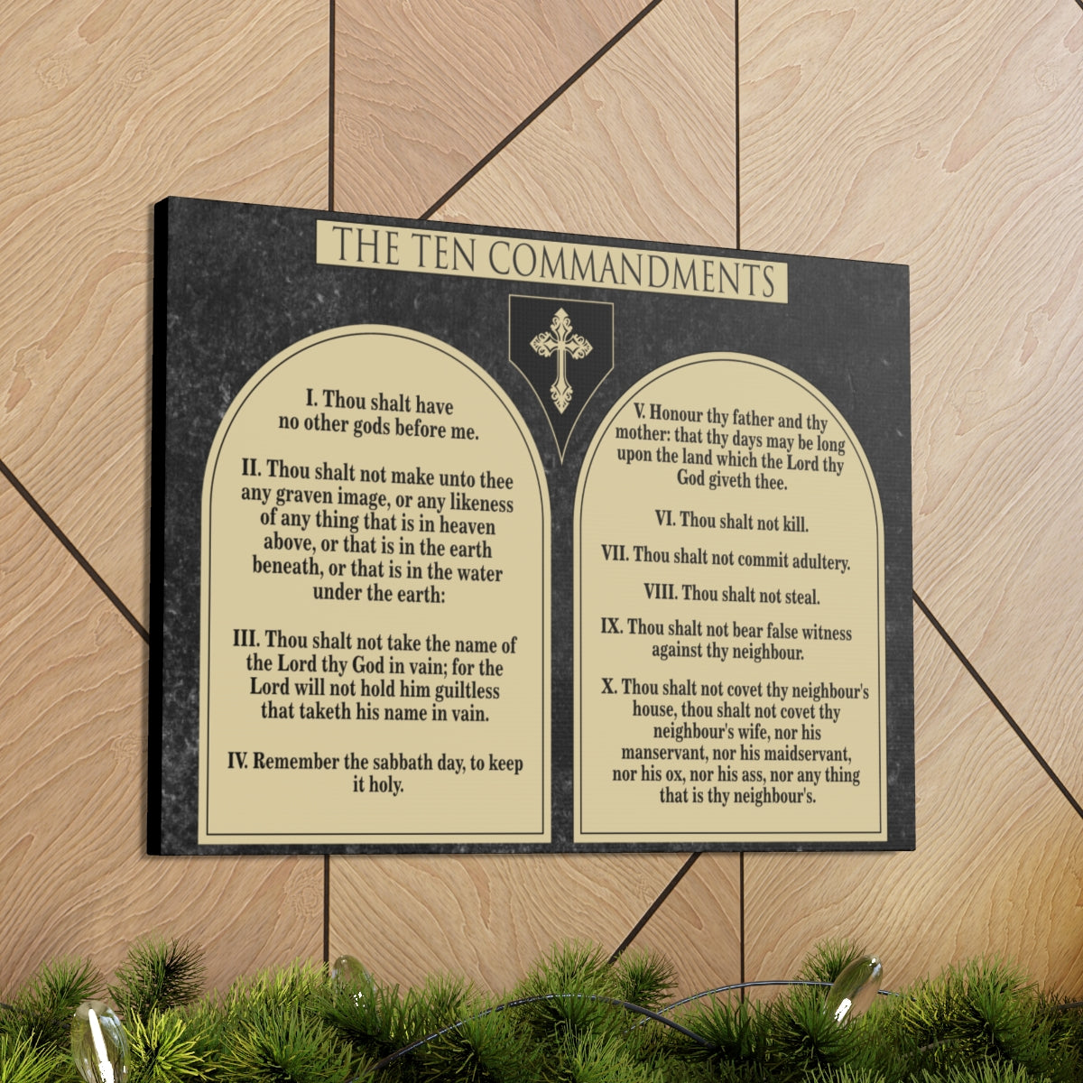 Scripture Walls Ten Commandments Tablets Canvas Christian Wall Art Print Ready to Hang Unframed-Express Your Love Gifts