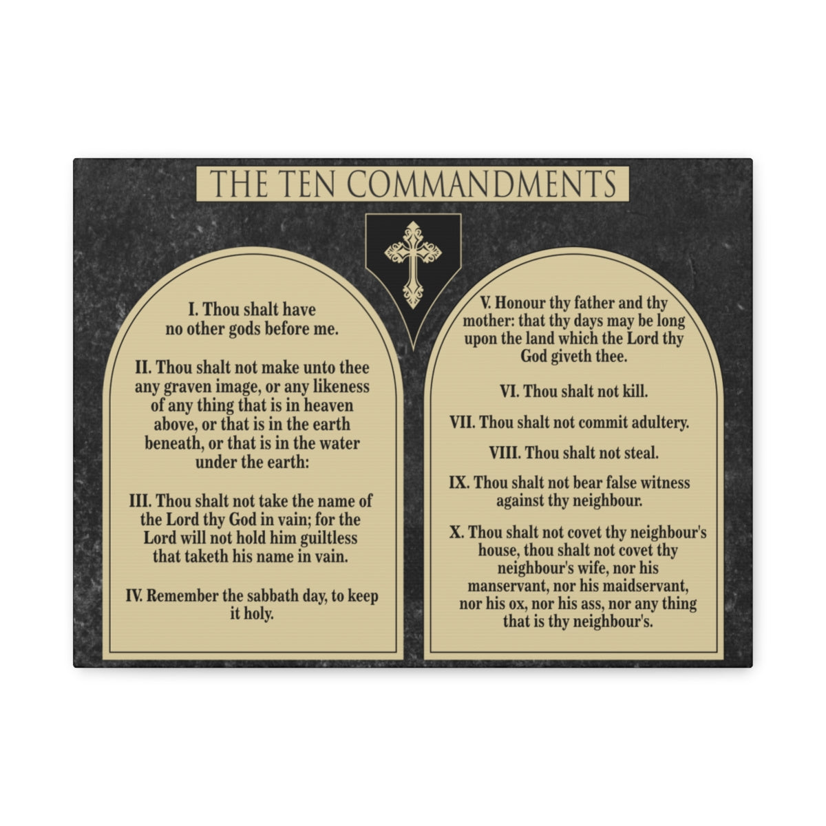 Scripture Walls Ten Commandments Tablets Canvas Christian Wall Art Print Ready to Hang Unframed-Express Your Love Gifts