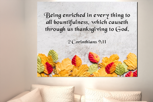Scripture Walls Thanksgiving to God 2 Corinthians 9:11 Wall Art Bible Verse Print Ready to Hang Unframed-Express Your Love Gifts