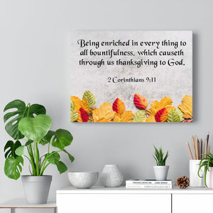 Scripture Walls Thanksgiving to God 2 Corinthians 9:11 Wall Art Bible Verse Print Ready to Hang Unframed-Express Your Love Gifts