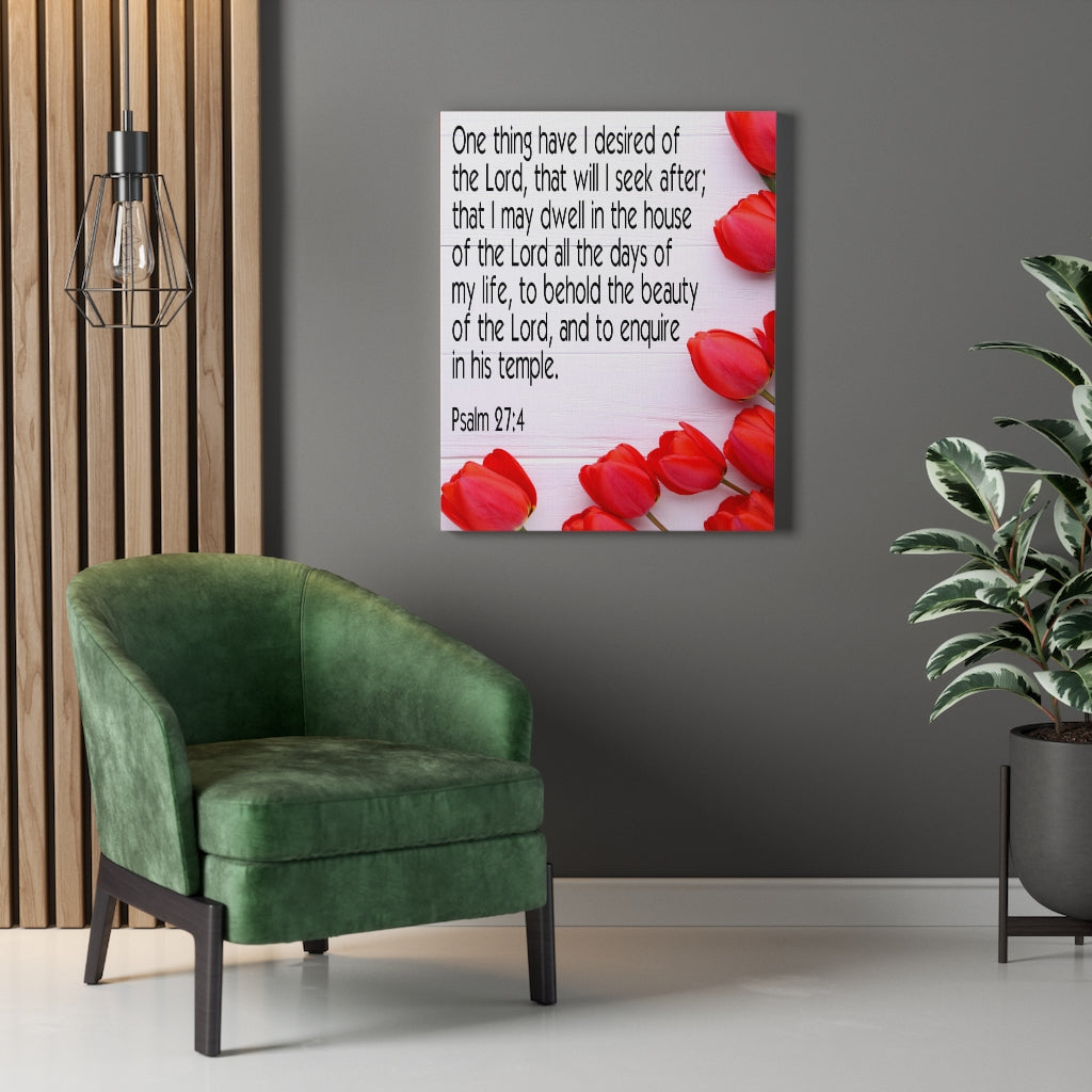 Scripture Walls The Beauty of The Lord Psalm 27:4 Bible Verse Canvas Christian Wall Art Ready to Hang Unframed-Express Your Love Gifts
