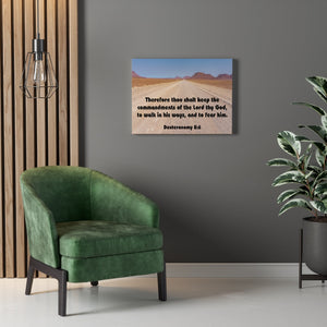 Scripture Walls The Commandments of The Lord Thy God Deuteronomy 8:6 Bible Verse Canvas Christian Wall Art Ready to Hang Unframed-Express Your Love Gifts