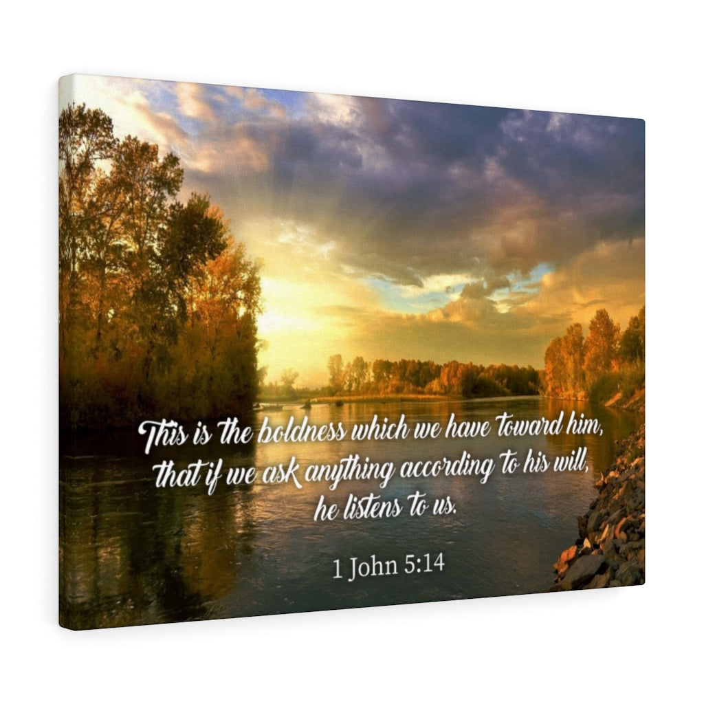 Scripture Walls The Confidence 1 John 5:14 Bible Verse Canvas Christian Wall Art Ready to Hang Unframed-Express Your Love Gifts