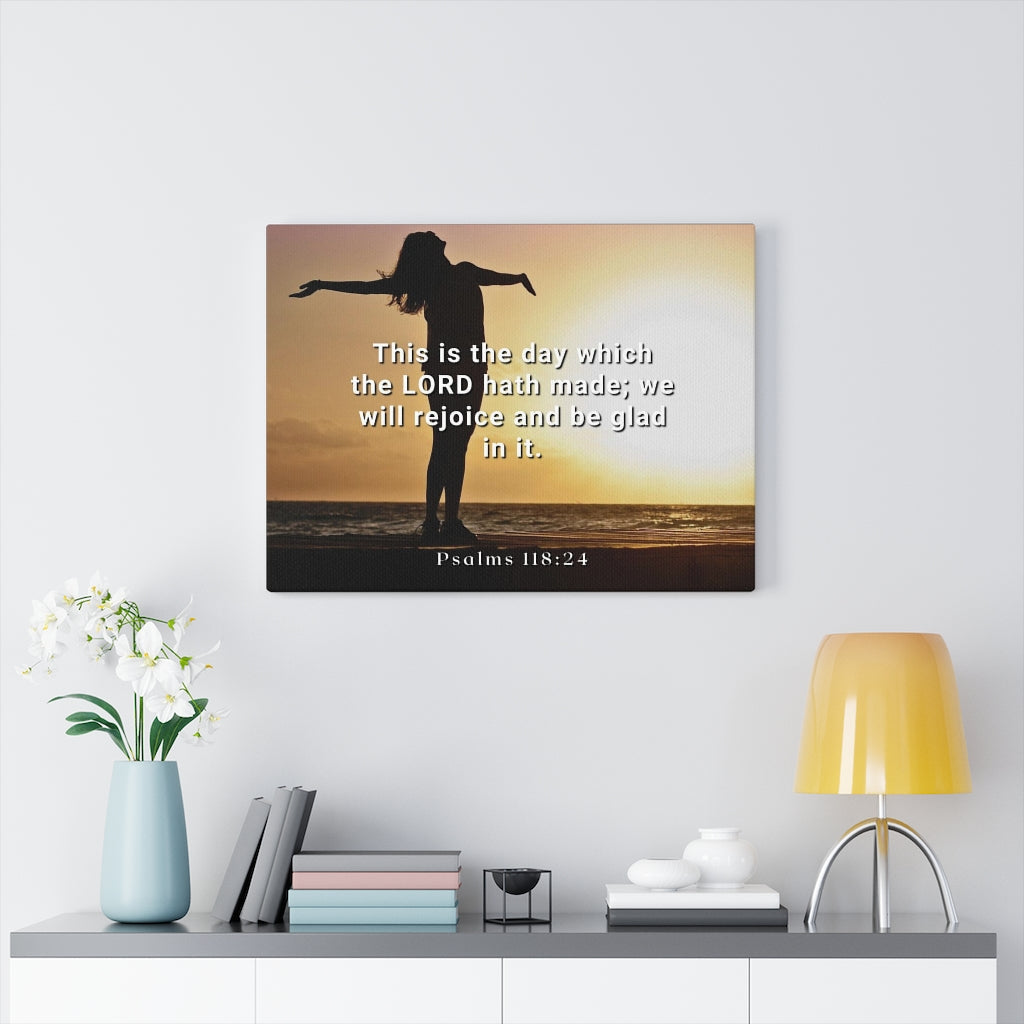 Scripture Walls The Day Psalms 118:24 Bible Verse Canvas Christian Wall Art Ready to Hang Unframed-Express Your Love Gifts