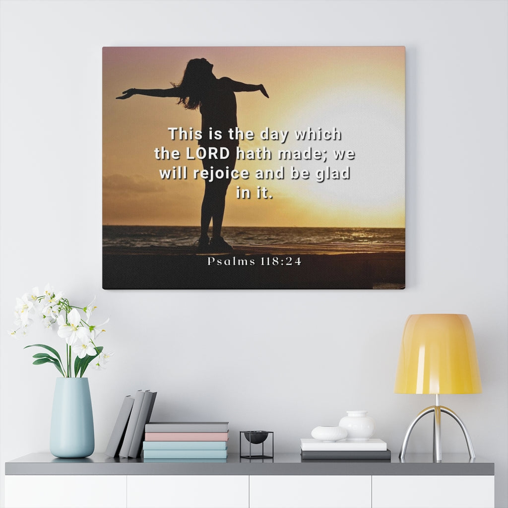 Scripture Walls The Day Psalms 118:24 Bible Verse Canvas Christian Wall Art Ready to Hang Unframed-Express Your Love Gifts