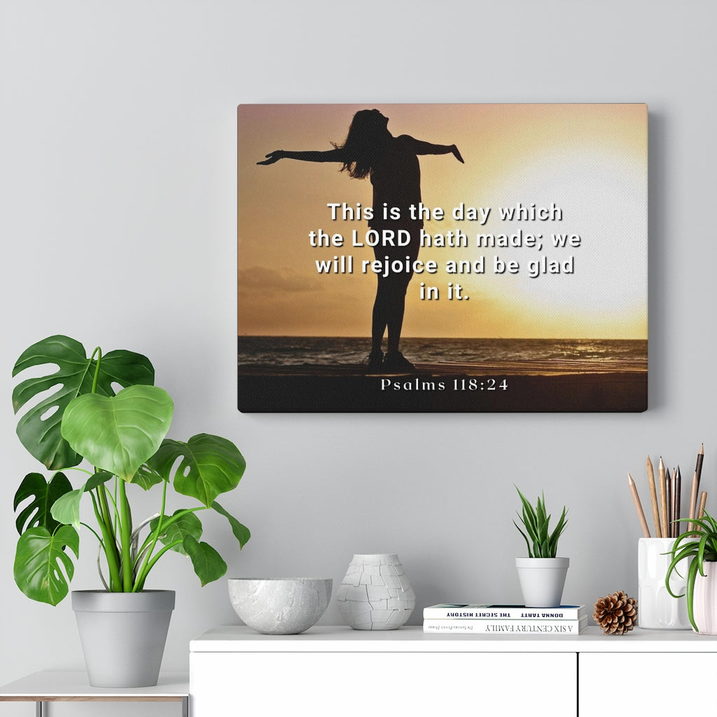 Scripture Walls The Day Psalms 118:24 Bible Verse Canvas Christian Wall Art Ready to Hang Unframed-Express Your Love Gifts