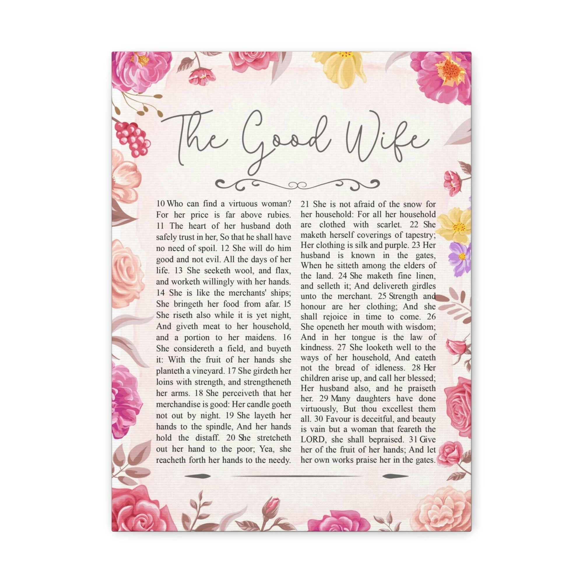 Scripture Walls The Good Wife Proverbs 31:25 Bible Verse Canvas Christian Wall Art Ready to Hang Unframed-Express Your Love Gifts