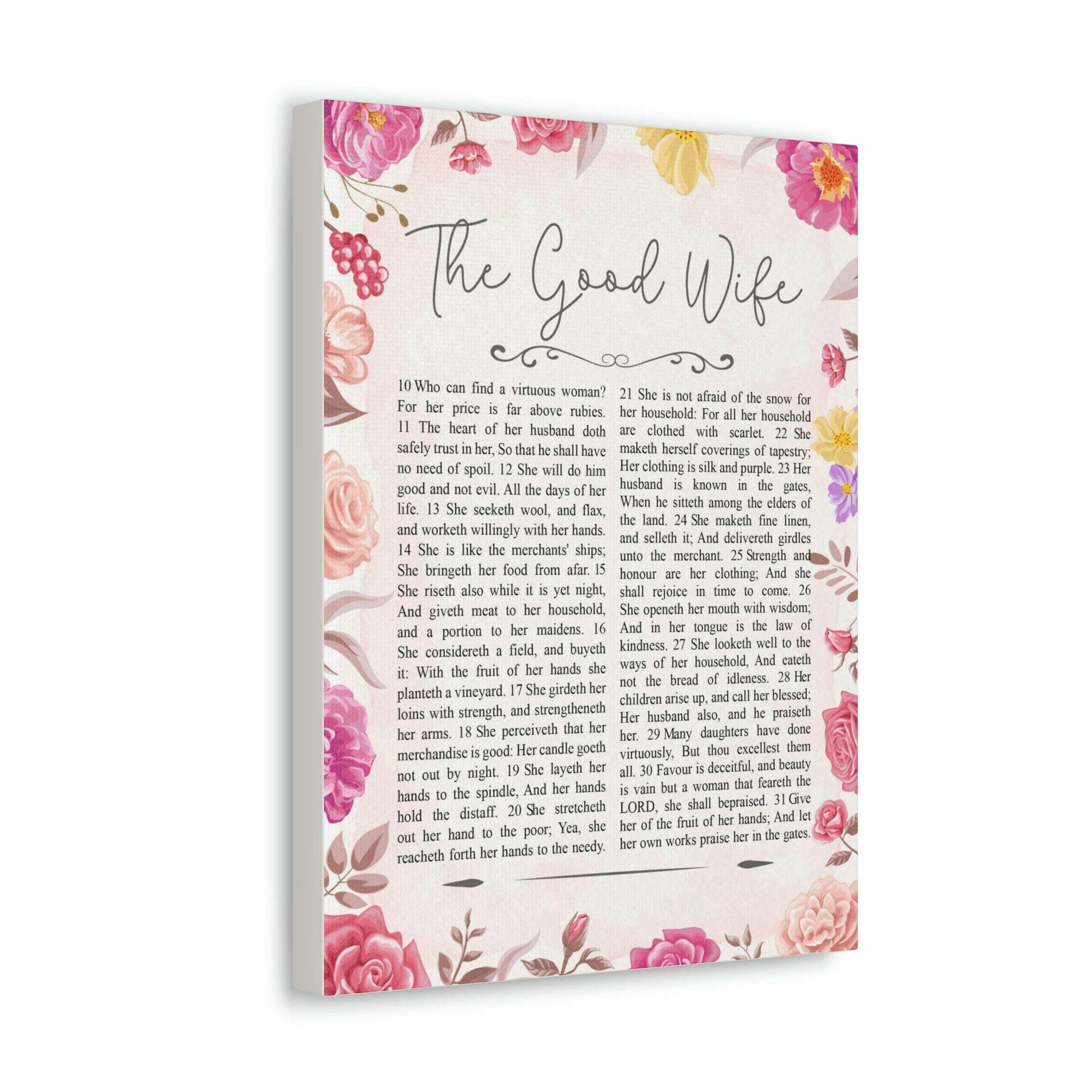 Scripture Walls The Good Wife Proverbs 31:25 Bible Verse Canvas Christian Wall Art Ready to Hang Unframed-Express Your Love Gifts