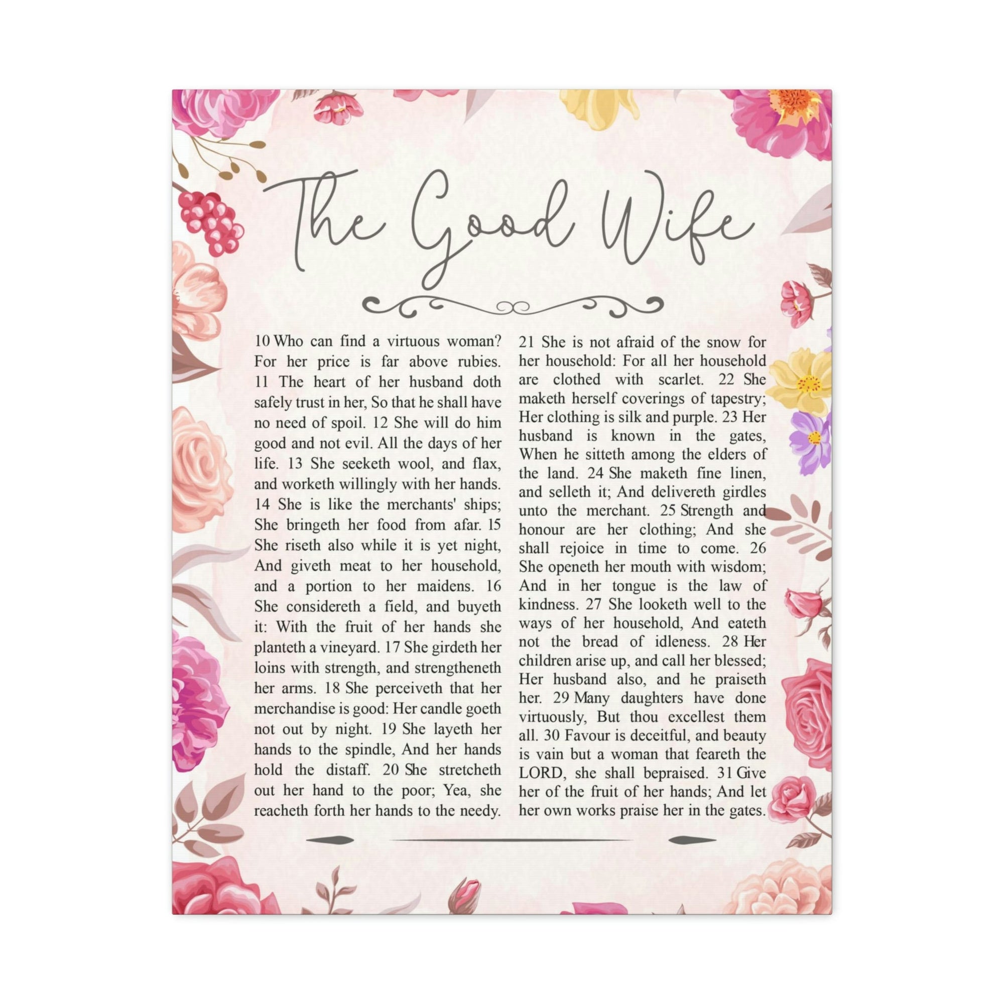 Scripture Walls The Good Wife Proverbs 31:25 Bible Verse Canvas Christian Wall Art Ready to Hang Unframed-Express Your Love Gifts