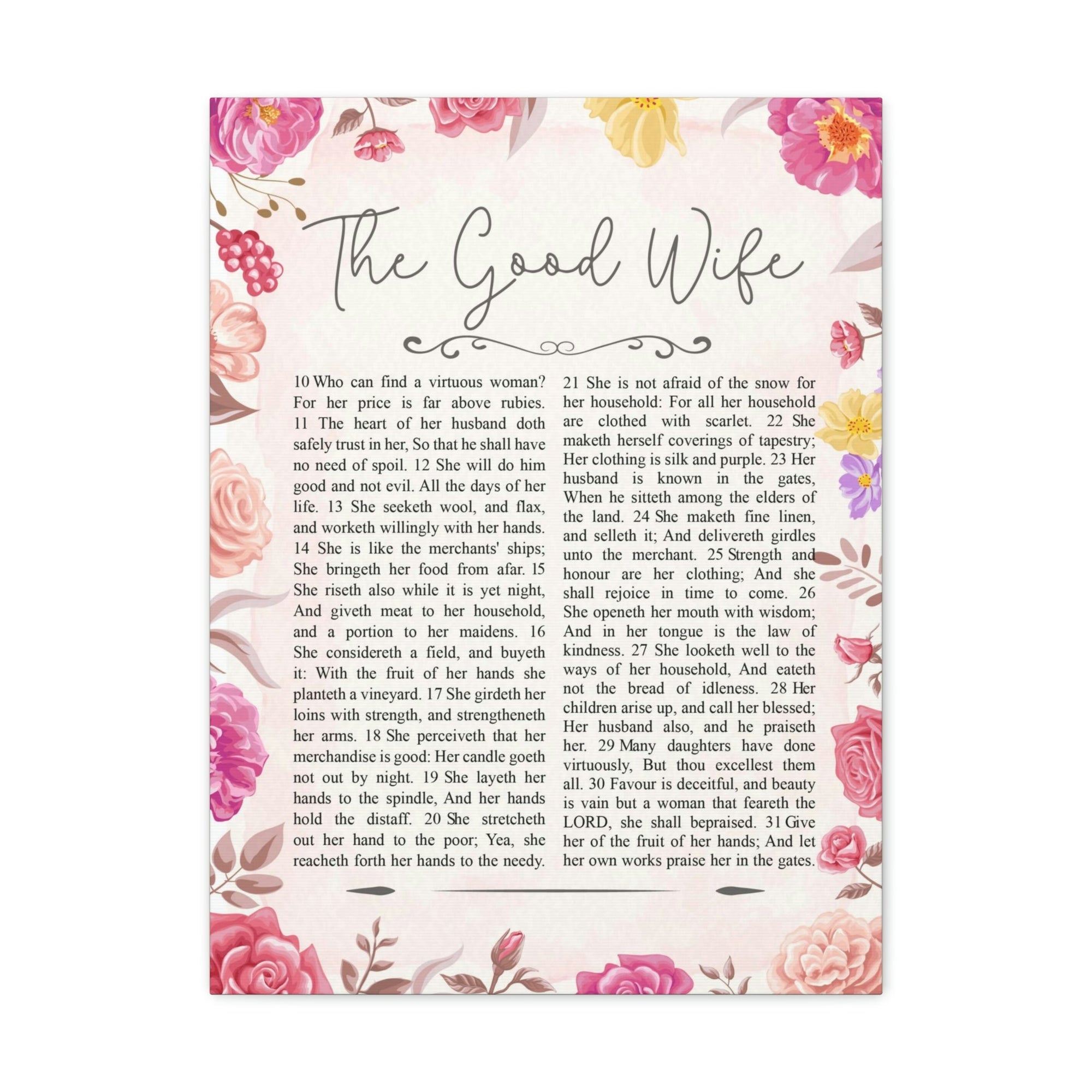 Scripture Walls The Good Wife Proverbs 31:25 Bible Verse Canvas Christian Wall Art Ready to Hang Unframed-Express Your Love Gifts