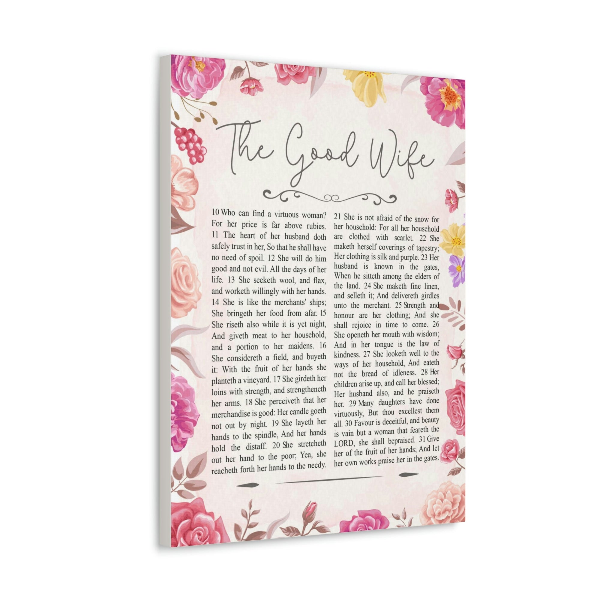 Scripture Walls The Good Wife Proverbs 31:25 Bible Verse Canvas Christian Wall Art Ready to Hang Unframed-Express Your Love Gifts