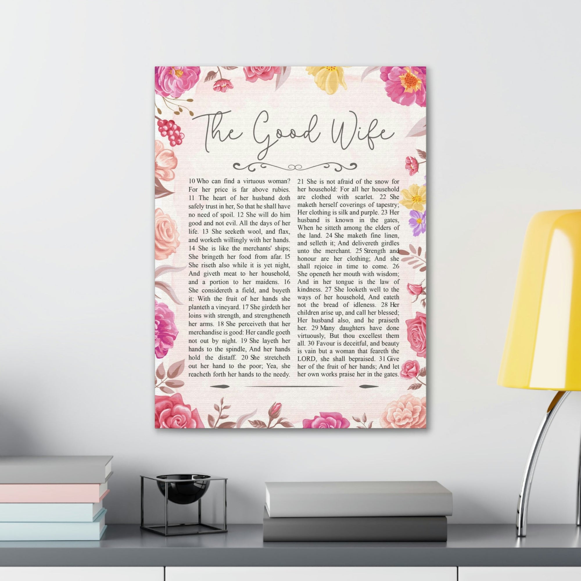 Scripture Walls The Good Wife Proverbs 31:25 Bible Verse Canvas Christian Wall Art Ready to Hang Unframed-Express Your Love Gifts