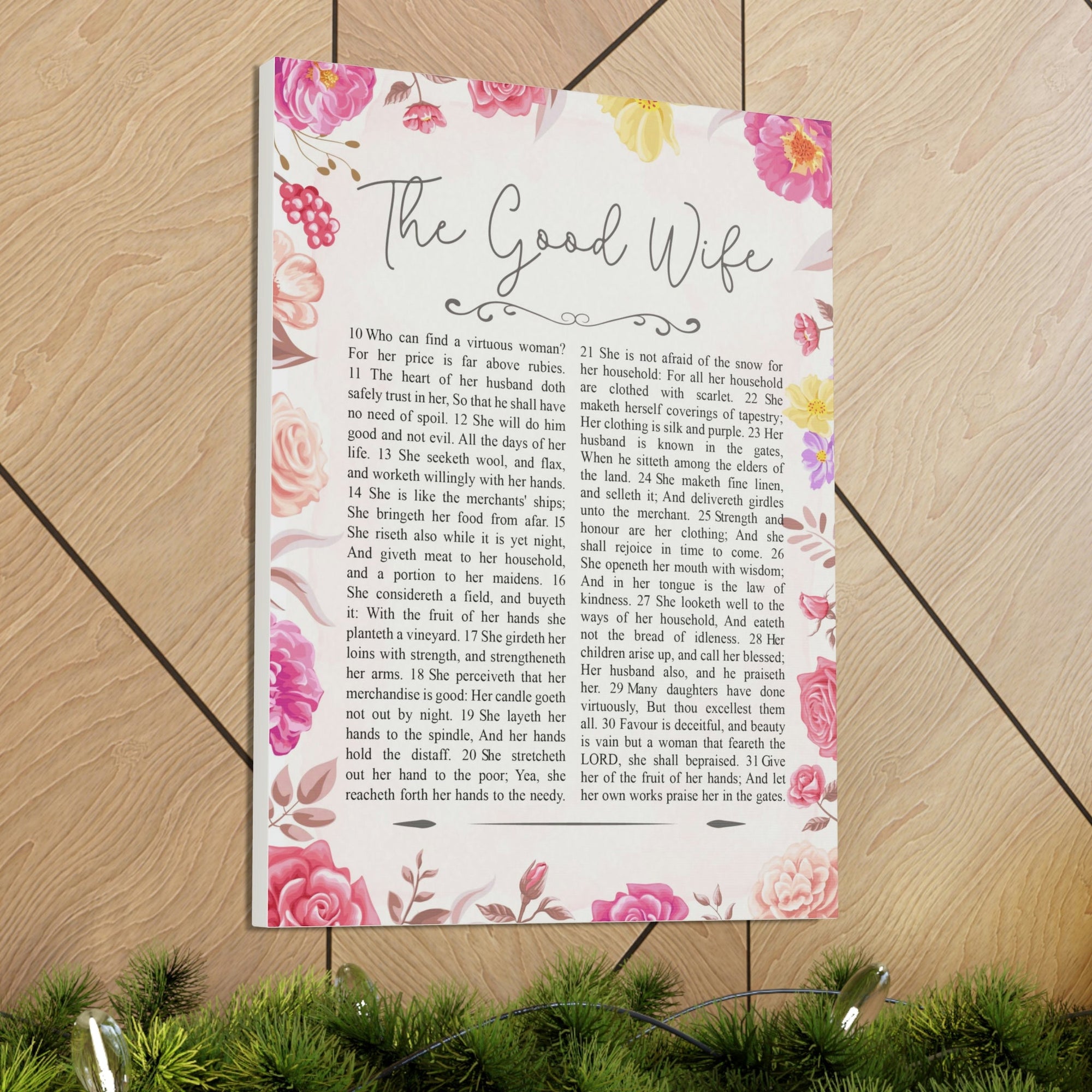 Scripture Walls The Good Wife Proverbs 31:25 Bible Verse Canvas Christian Wall Art Ready to Hang Unframed-Express Your Love Gifts