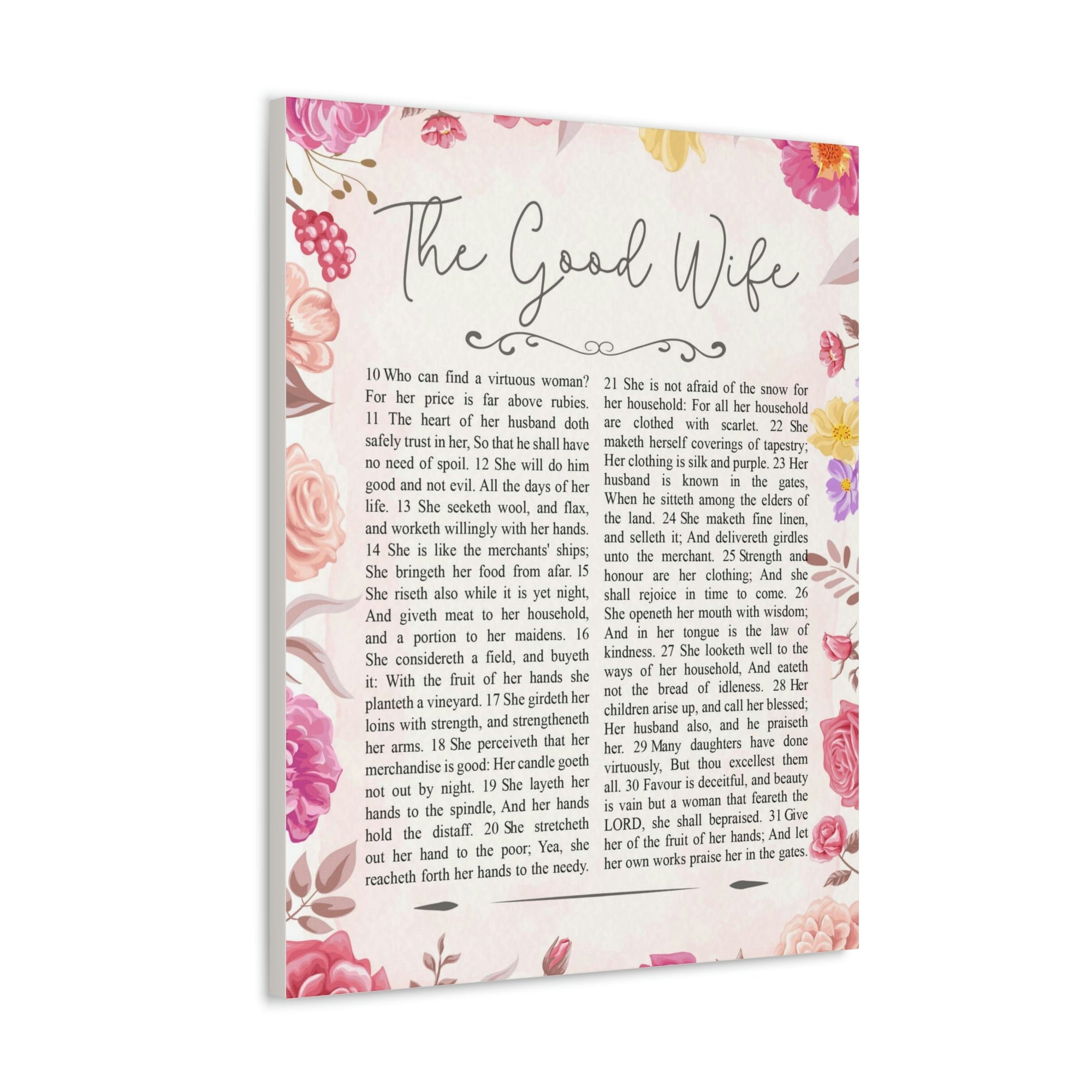 Scripture Walls The Good Wife Proverbs 31:25 Bible Verse Canvas Christian Wall Art Ready to Hang Unframed-Express Your Love Gifts