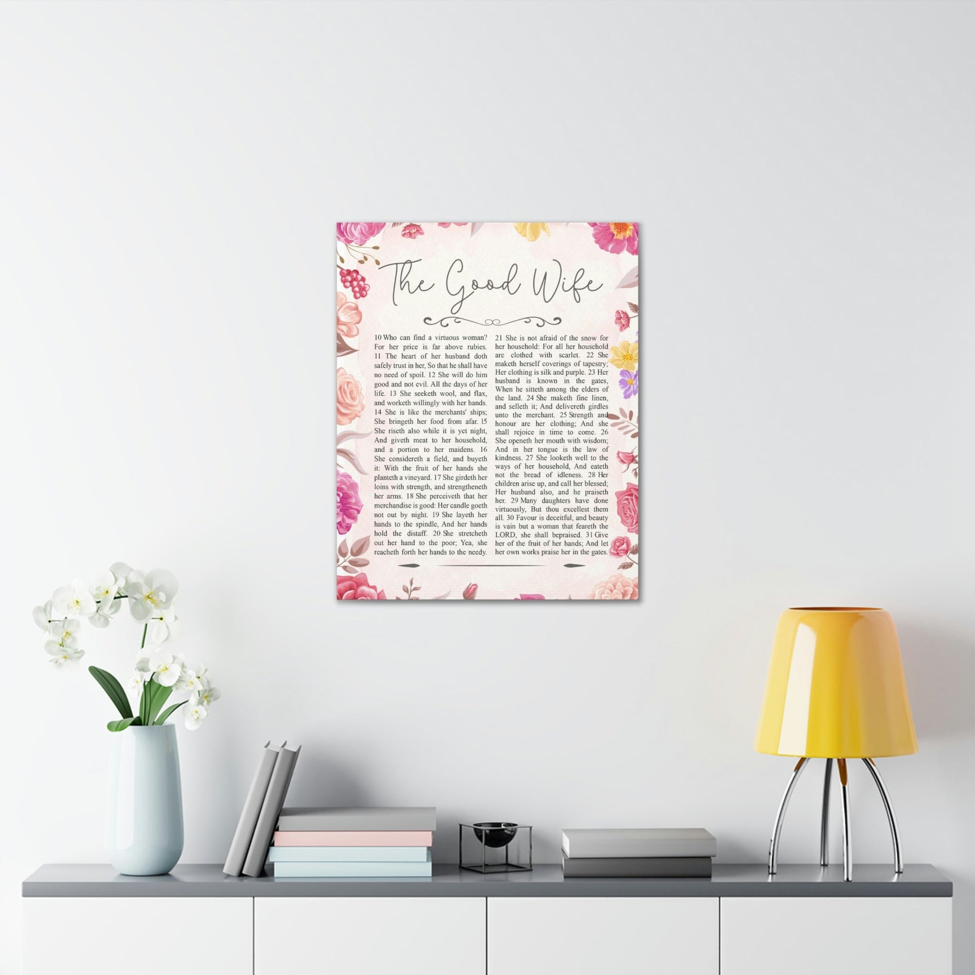 Scripture Walls The Good Wife Proverbs 31:25 Bible Verse Canvas Christian Wall Art Ready to Hang Unframed-Express Your Love Gifts