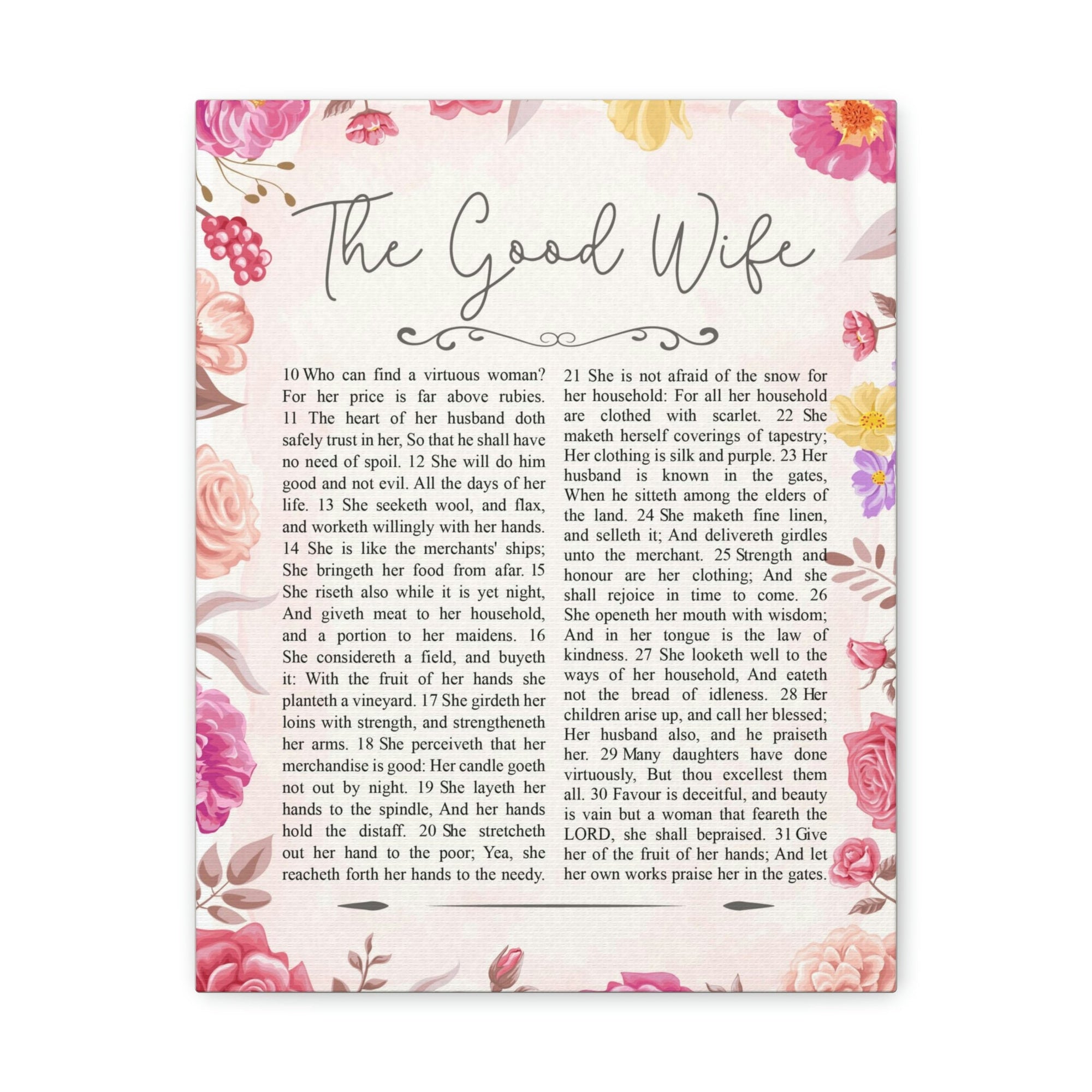 Scripture Walls The Good Wife Proverbs 31:25 Bible Verse Canvas Christian Wall Art Ready to Hang Unframed-Express Your Love Gifts