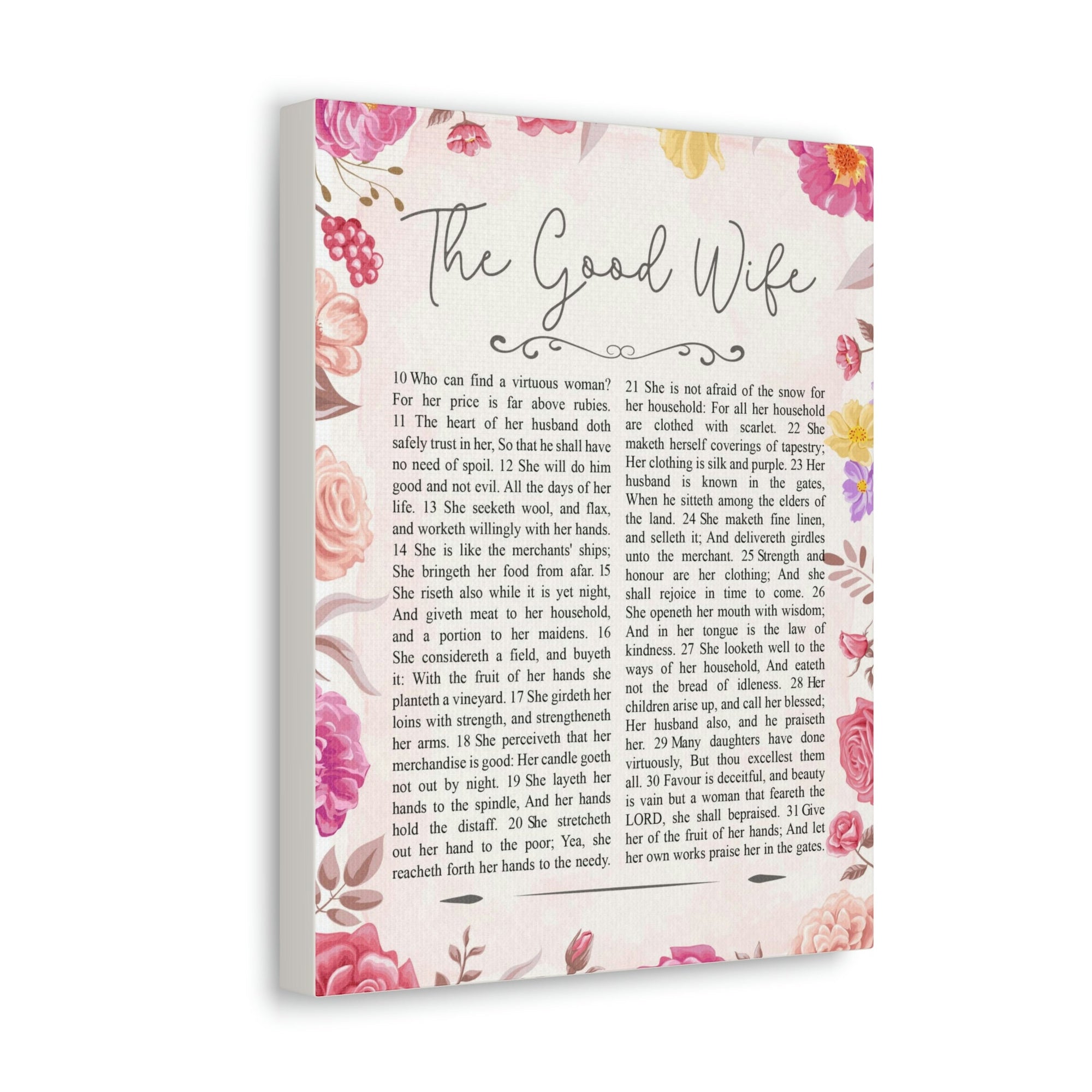 Scripture Walls The Good Wife Proverbs 31:25 Bible Verse Canvas Christian Wall Art Ready to Hang Unframed-Express Your Love Gifts