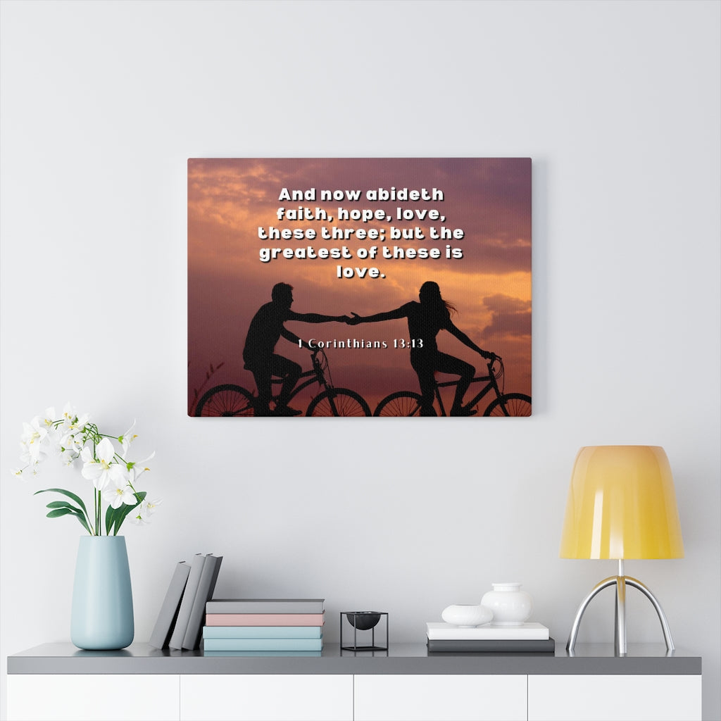 Scripture Walls The Greatest 1 Corinthians 13:13 Bible Verse Canvas Christian Wall Art Ready to Hang Unframed-Express Your Love Gifts