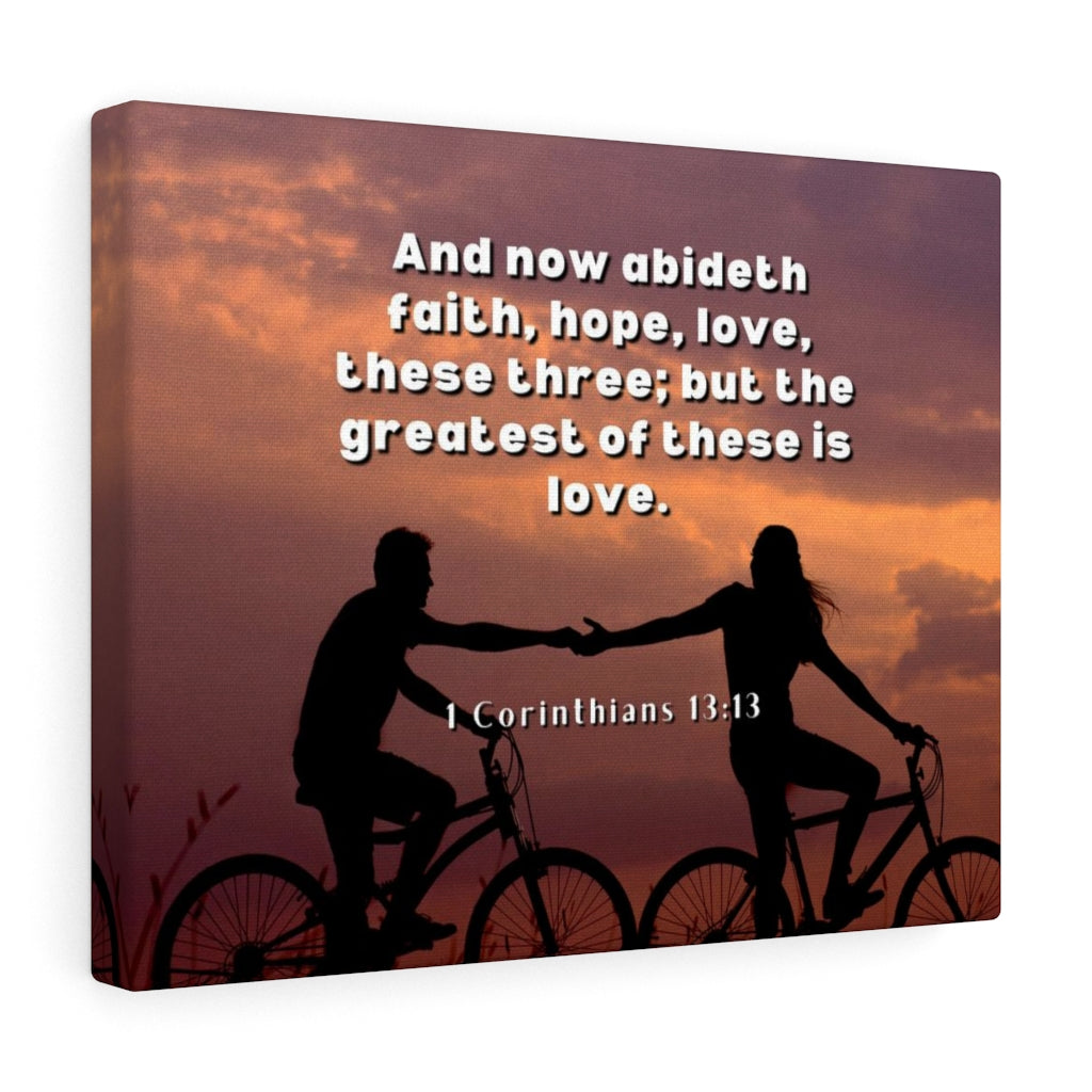 Scripture Walls The Greatest 1 Corinthians 13:13 Bible Verse Canvas Christian Wall Art Ready to Hang Unframed-Express Your Love Gifts