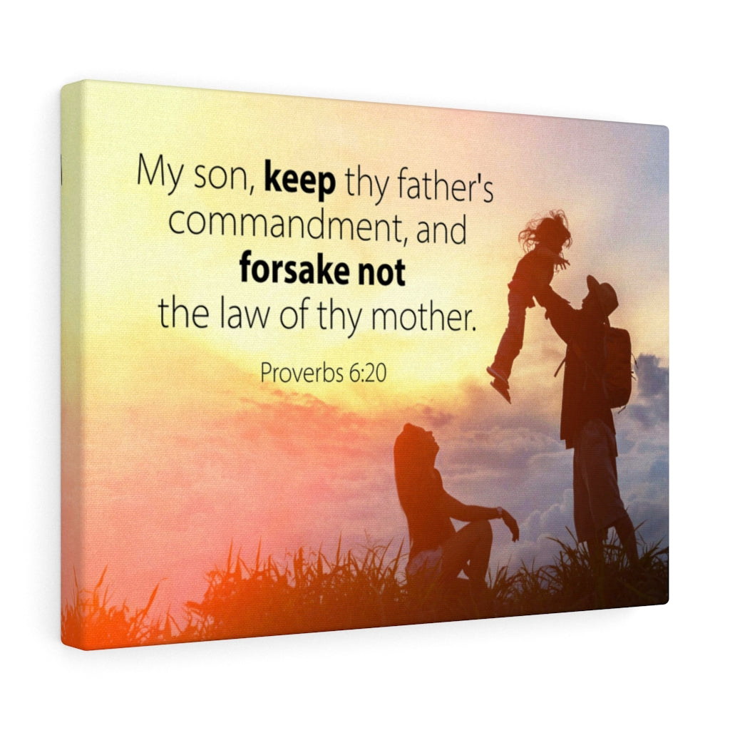 Scripture Walls The Law of Thy Mother Proverbs 6:20 Bible Verse Canvas Christian Wall Art Ready to Hang Unframed-Express Your Love Gifts