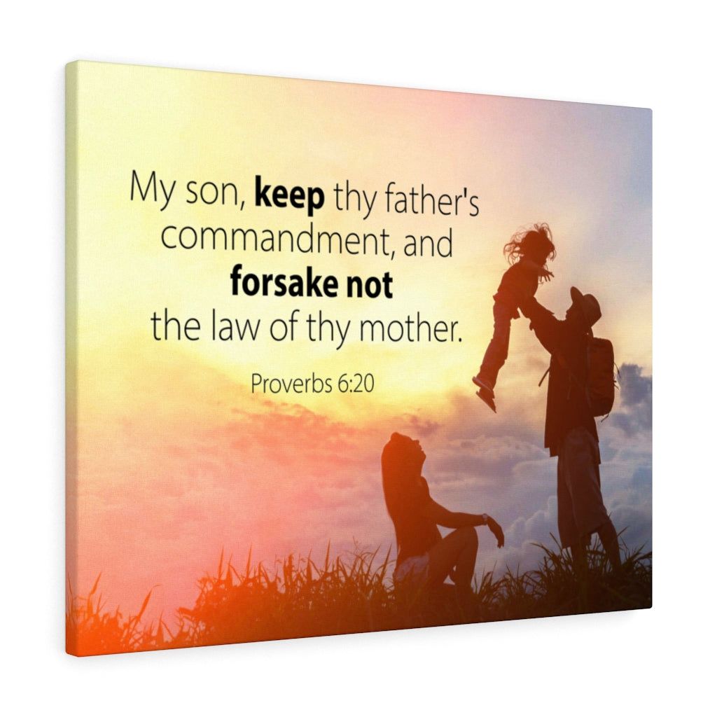 Scripture Walls The Law of Thy Mother Proverbs 6:20 Bible Verse Canvas Christian Wall Art Ready to Hang Unframed-Express Your Love Gifts