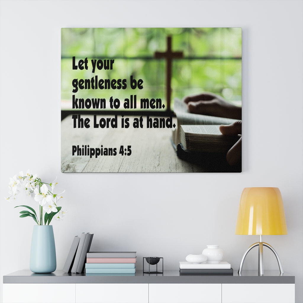 Scripture Walls The Lord Is At Hand Philippians 4:5 Bible Verse Canvas Christian Wall Art Ready to Hang Unframed-Express Your Love Gifts