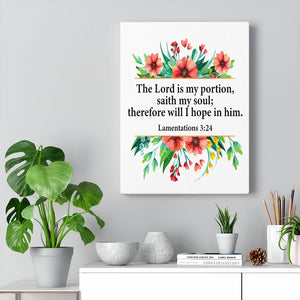 Scripture Walls The Lord is My Portion Lamentations 3:24 Christian Home Decor Bible Art Unframed-Express Your Love Gifts