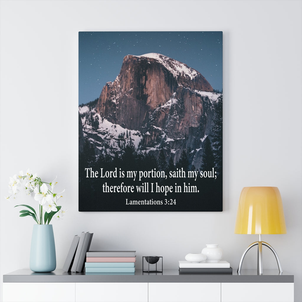 Scripture Walls The Lord is My Portion Lamentations 3:24 Christian Wall Decor Bible Art Ready to Hang Unframed-Express Your Love Gifts