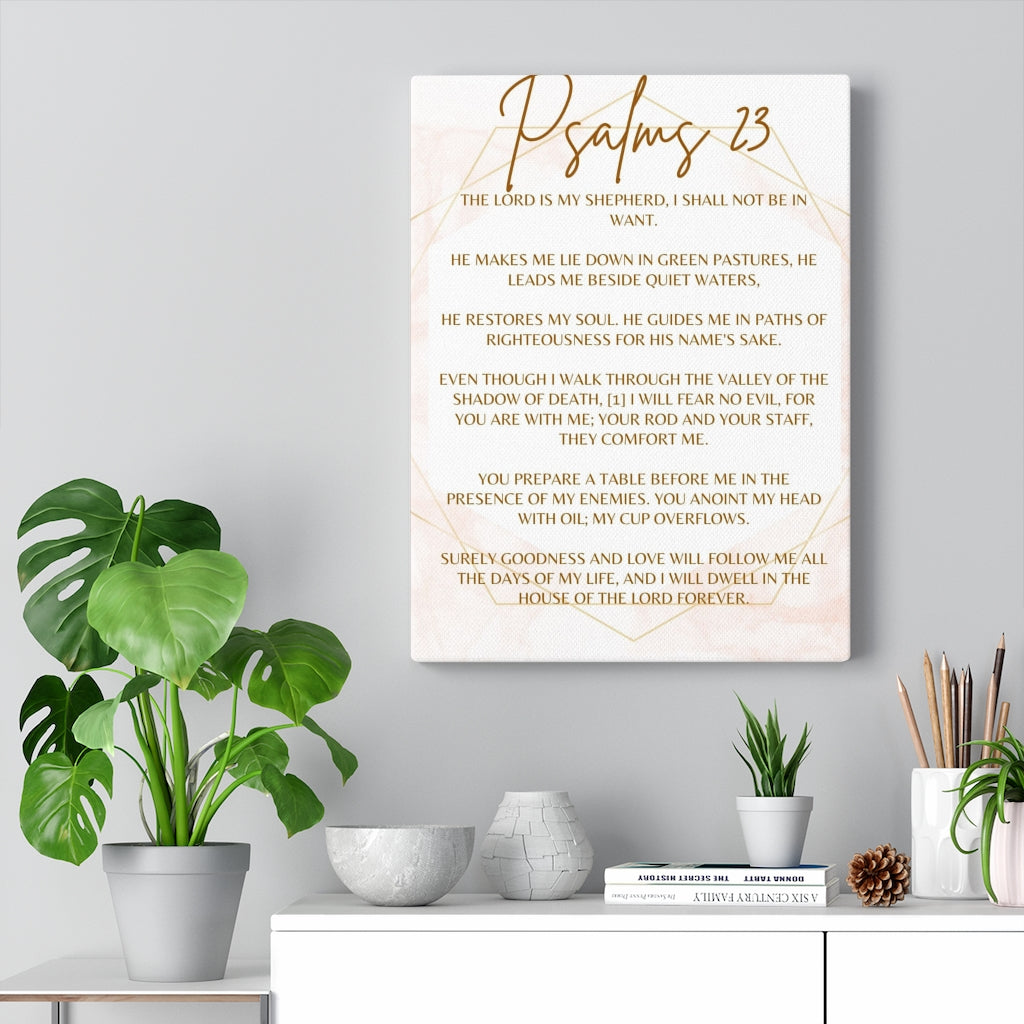 Scripture Walls The Lord Is My Shepherd Psalms 23 Bible Verse Canvas Christian Wall Art Ready to Hang Unframed-Express Your Love Gifts