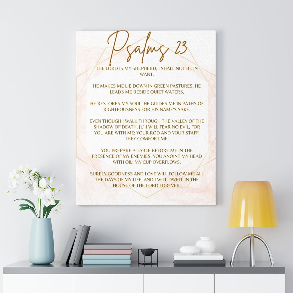 Scripture Walls The Lord Is My Shepherd Psalms 23 Bible Verse Canvas Christian Wall Art Ready to Hang Unframed-Express Your Love Gifts